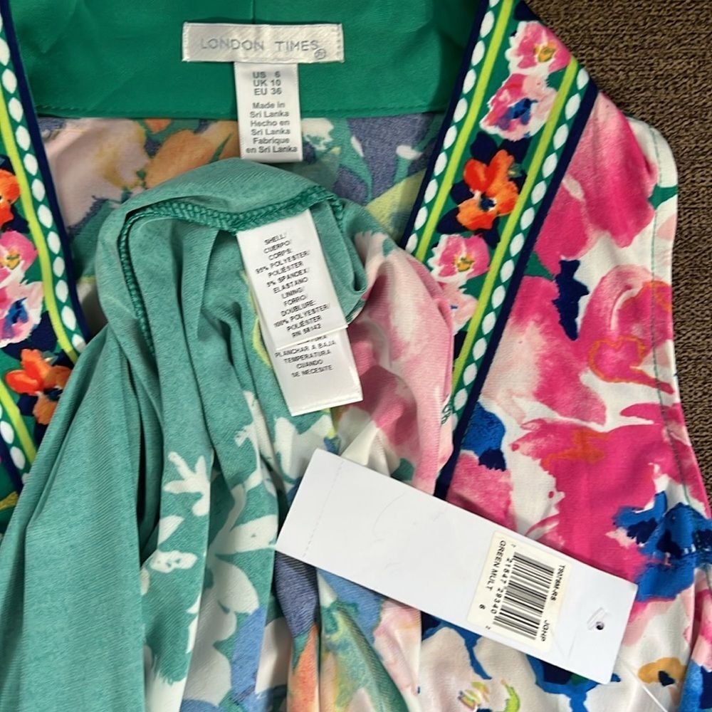 New London Times V-Neck Sleeveless Floral Maxi Dress Women’s Size 6 - Picture 13 of 14